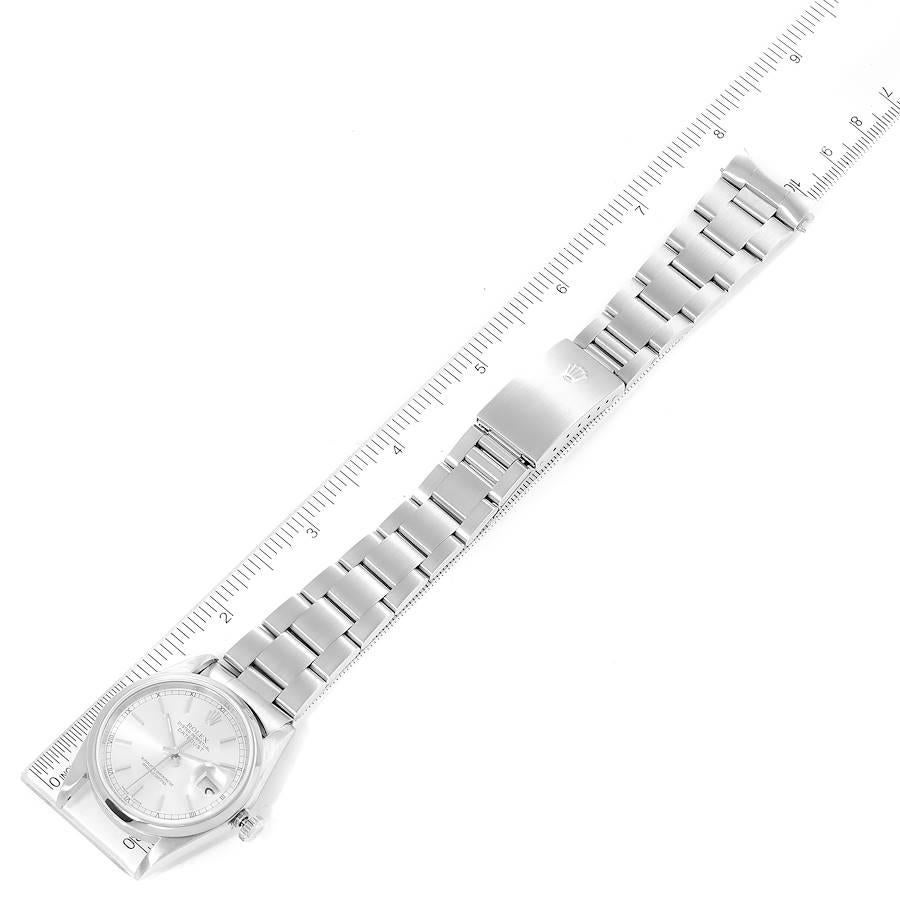 Rolex Datejust 36 Silver Baton Dial Steel Mens Watch 16200 For Sale 6