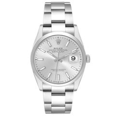 Rolex Datejust 36 Quadrante argentato Lunetta bombata Orologio Uomo 126200 Scheda Scatola