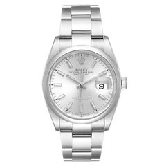 Rolex Datejust 36 Quadrante argento Lunetta bombata Orologio da uomo in acciaio 126200 Box
