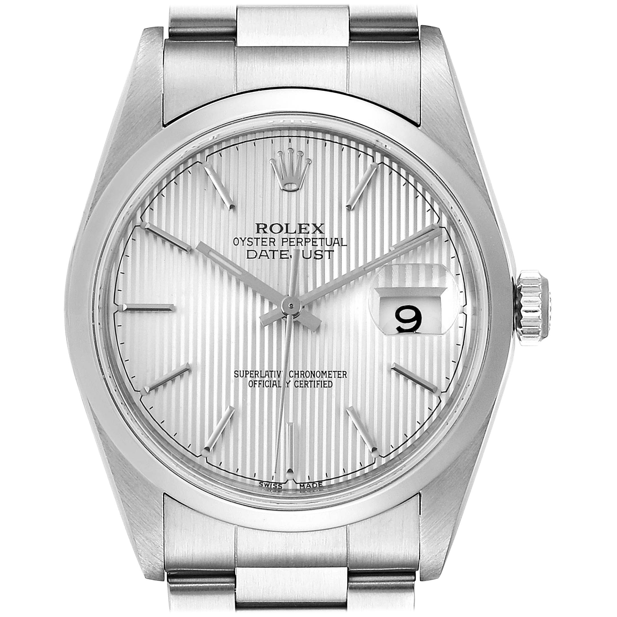 Rolex Datejust 36 Silver Dial Oyster Bracelet Steel Men's Watch 16200