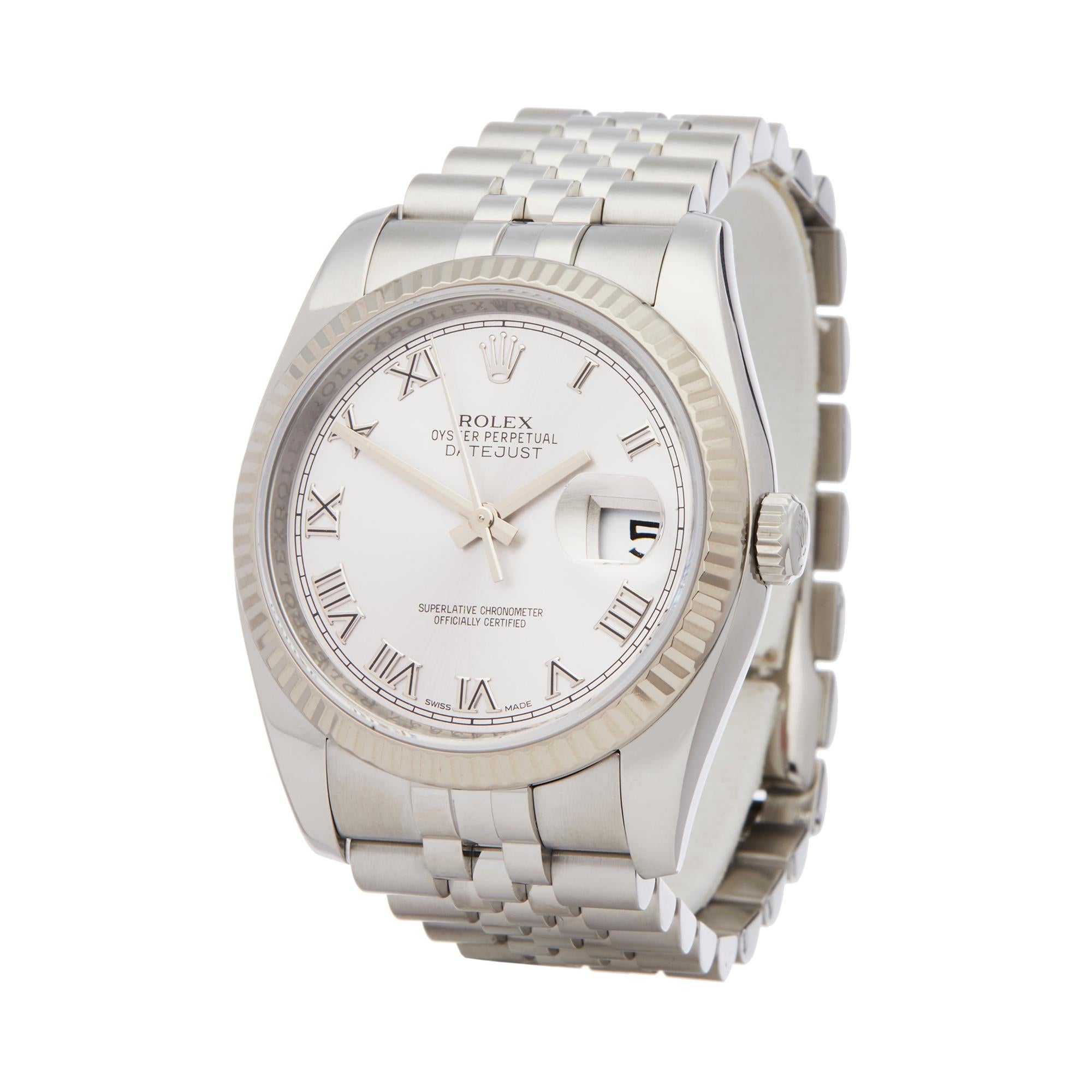 Ref: W6222
Manufacturer: Rolex
Model: DateJust
Model Ref: 116234
Age: 8th May 2014
Gender: Mens
Complete With: Box & Guarantee
Dial: Grey Roman
Glass: Sapphire Crystal
Movement: Automatic
Water Resistance: To Manufacturers Specifications
Case: