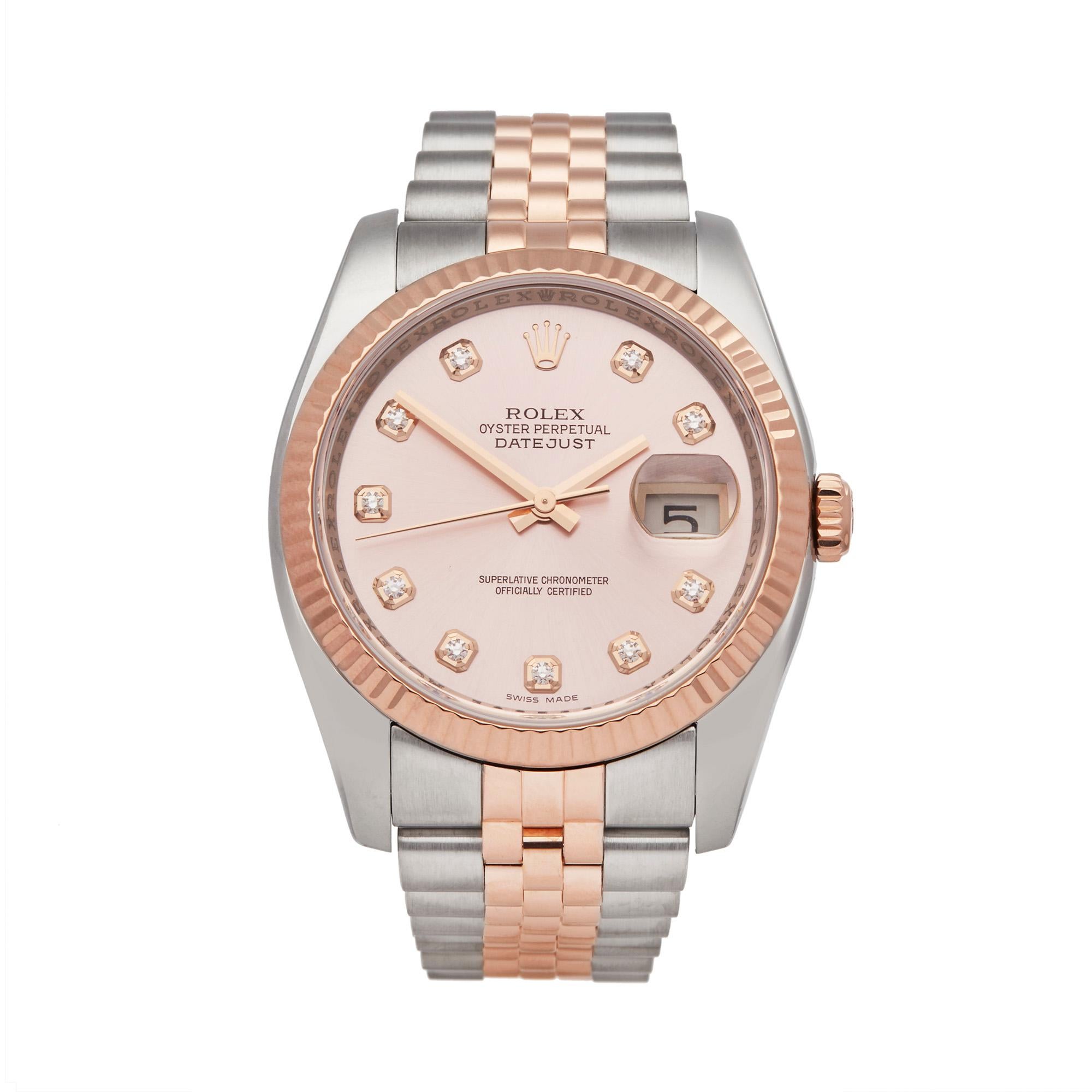 Rolex Datejust 36 Stainless Steel and 18K Rose Gold 116231
