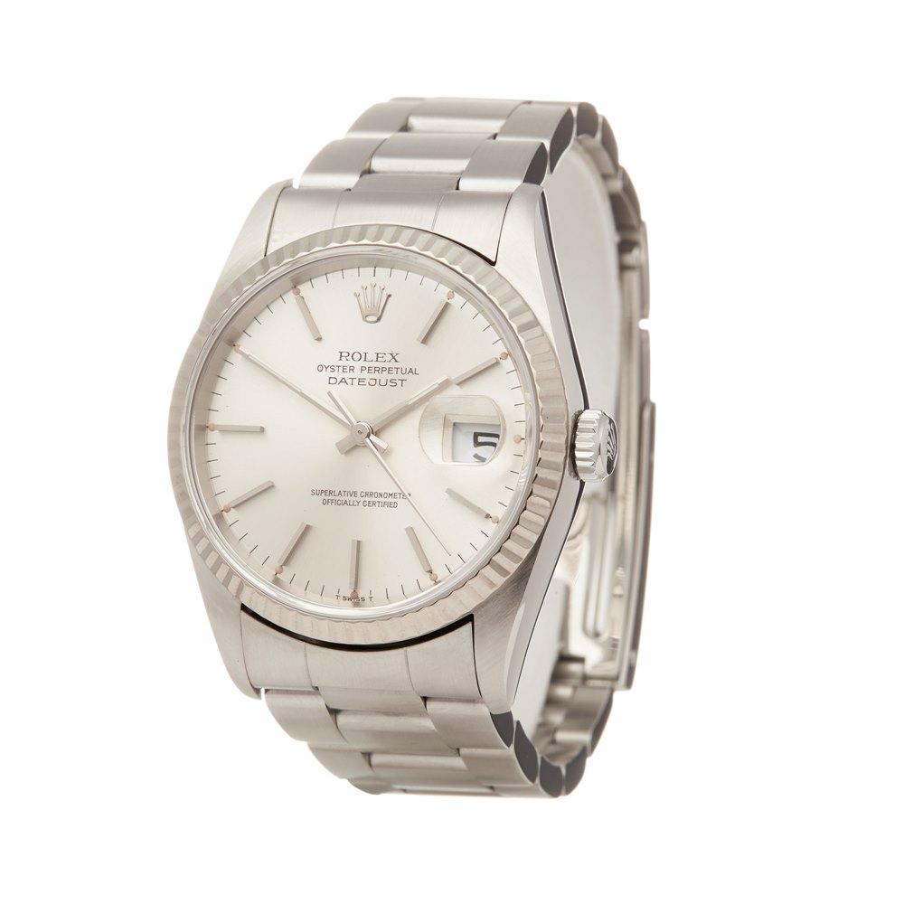 Reference: W5681
Manufacturer: Rolex
Model: Datejust
Model Reference: 16234
Age: 1st July 1997
Gender: Men's
Box and Papers: Box and Guarantee
Dial: Silver Baton
Glass: Sapphire Crystal
Movement: Automatic
Water Resistance: To Manufacturers