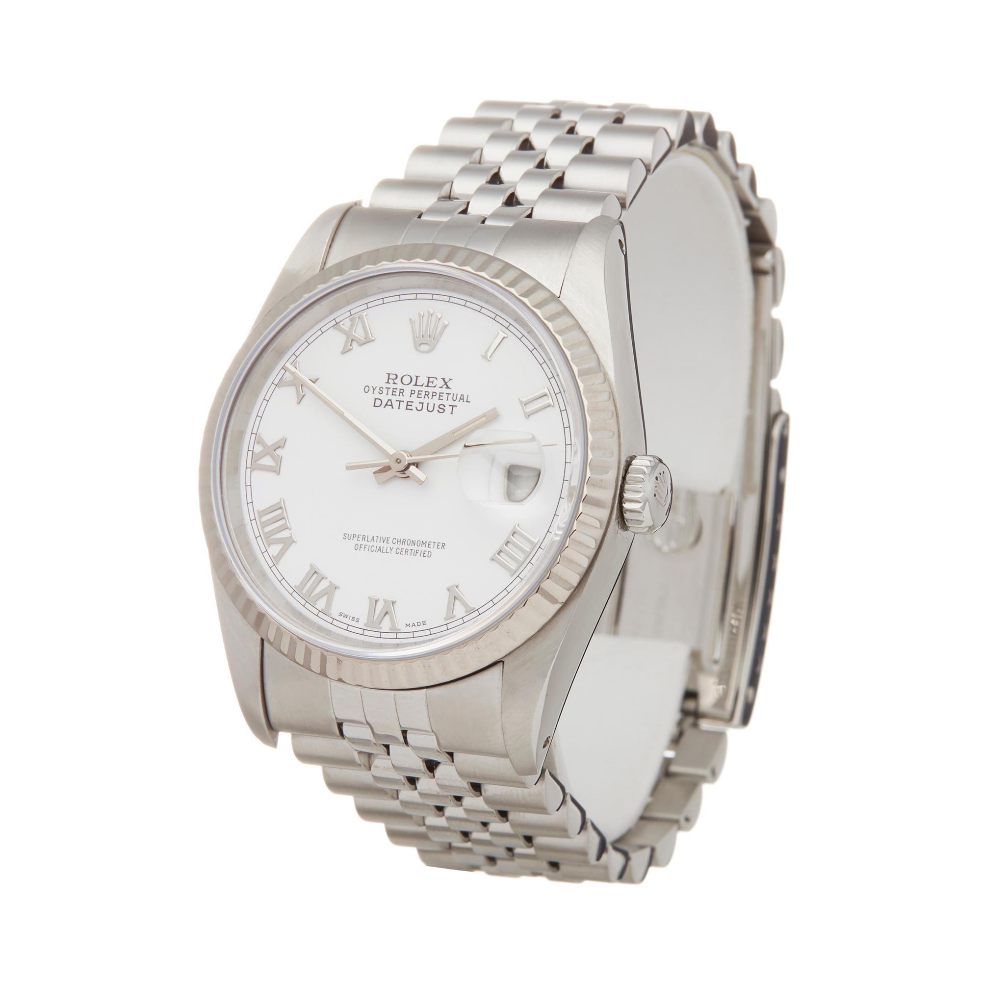 Reference: W5715
Manufacturer: Rolex
Model: Datejust
Model Reference: 16234
Age: Circa 1990
Gender: Men's
Box and Papers: Box Only
Dial: White Roman
Glass: Sapphire Crystal
Movement: Automatic
Water Resistance: To Manufacturers Specifications
Case: