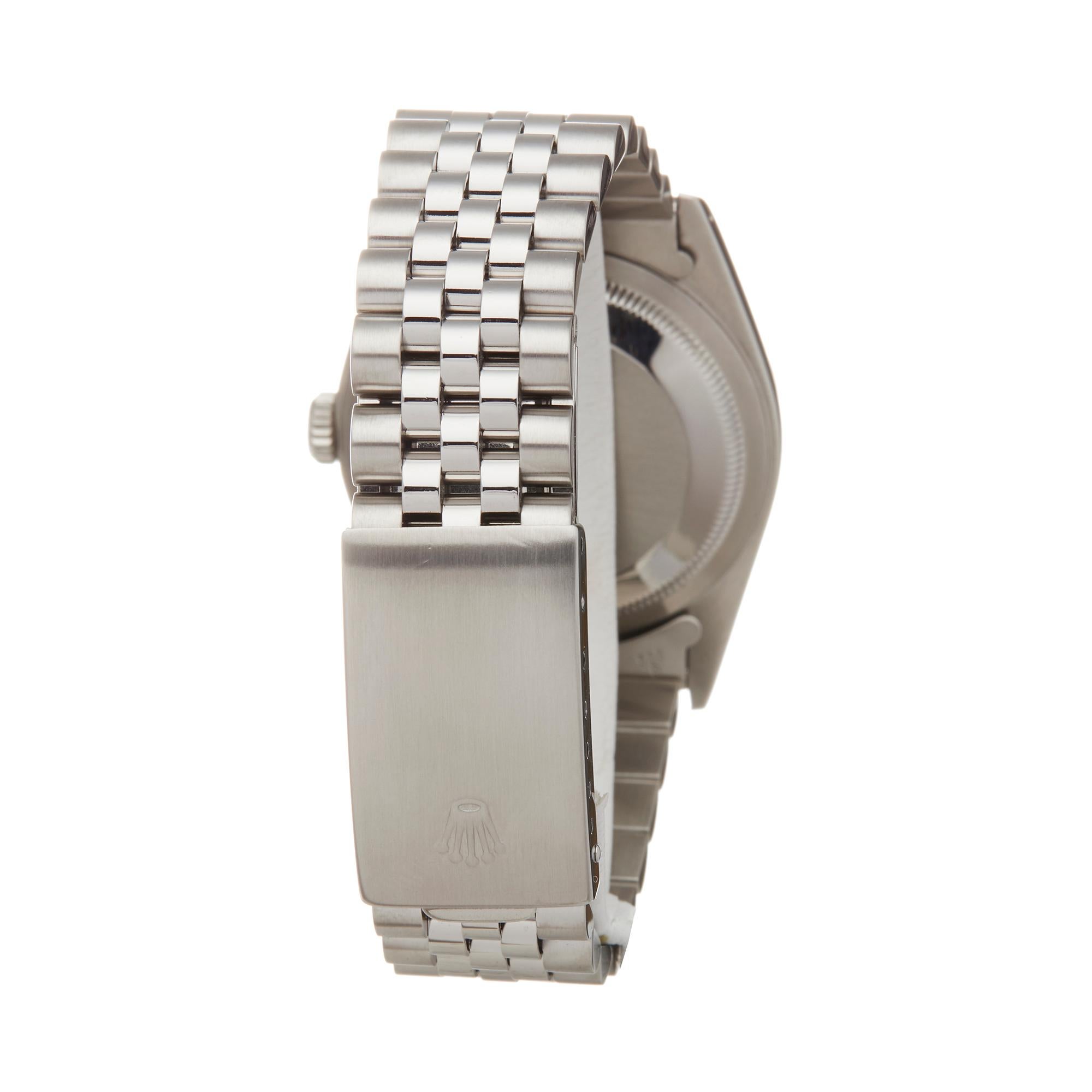 Rolex Datejust 36 Stainless Steel and 18 Karat White Gold 16234 Wristwatch 1