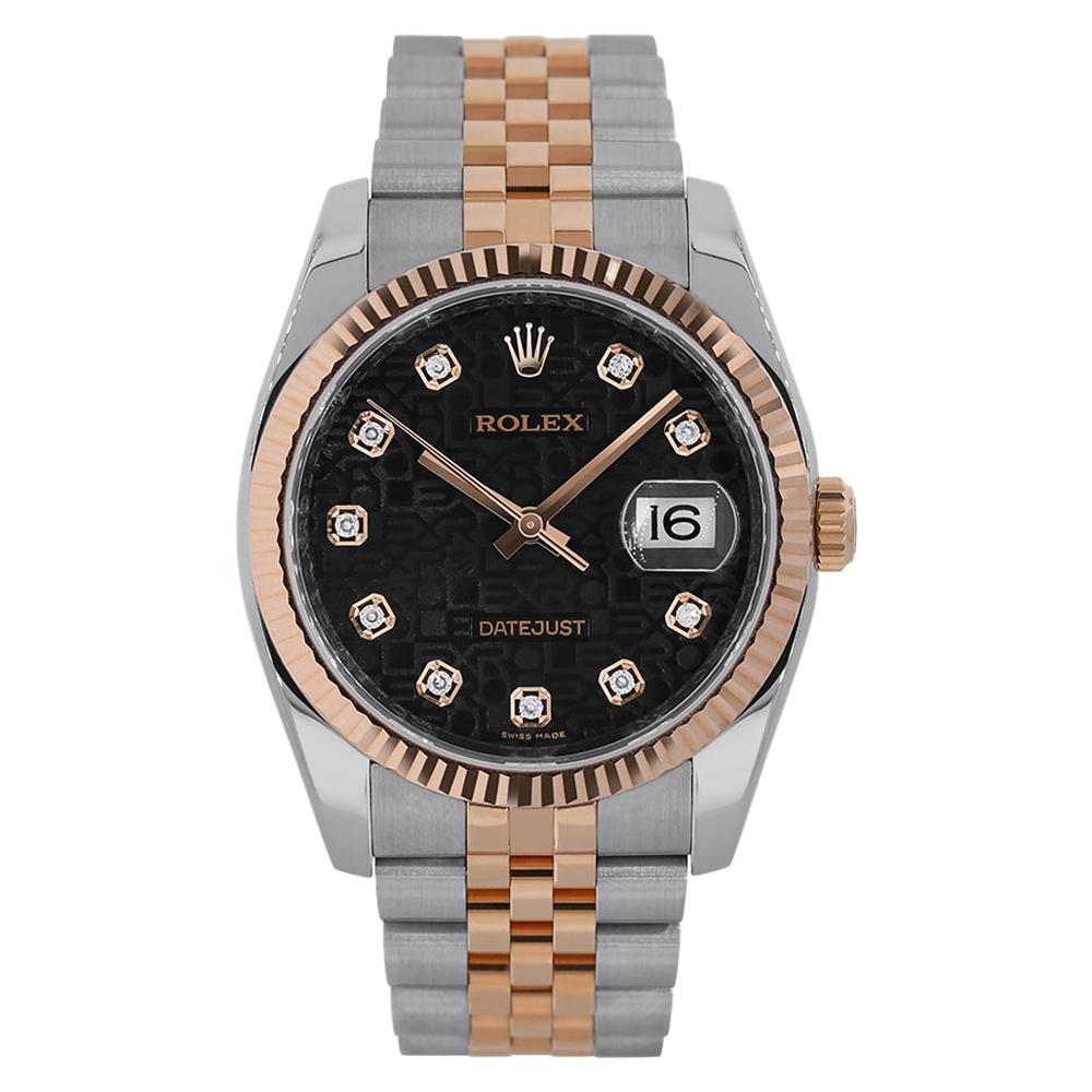 Rolex Datejust 36 Stainless-Steel and Rose Gold Jubilee Diamond Dial 116231 For Sale
