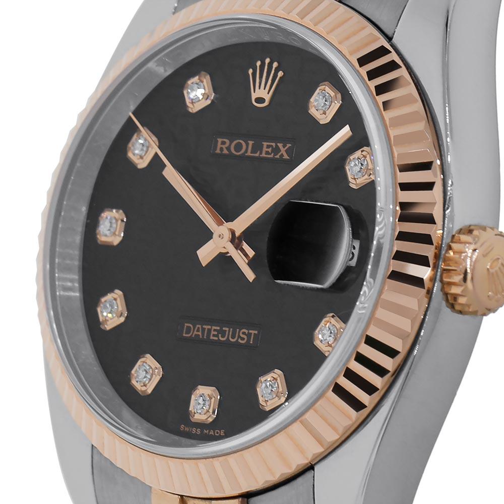 Contemporary Rolex Datejust 36 Stainless-Steel and Rose Gold Jubilee Diamond Dial 116231 For Sale