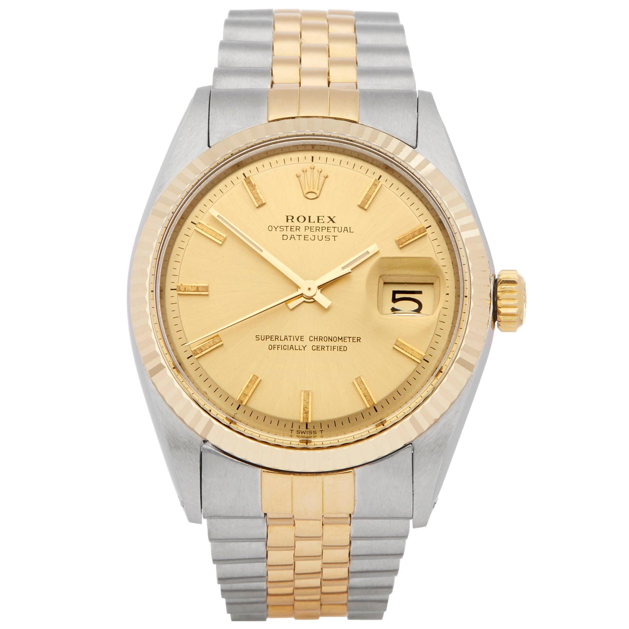 Rolex DateJust 36 Stainless Steel and Yellow Gold 1601