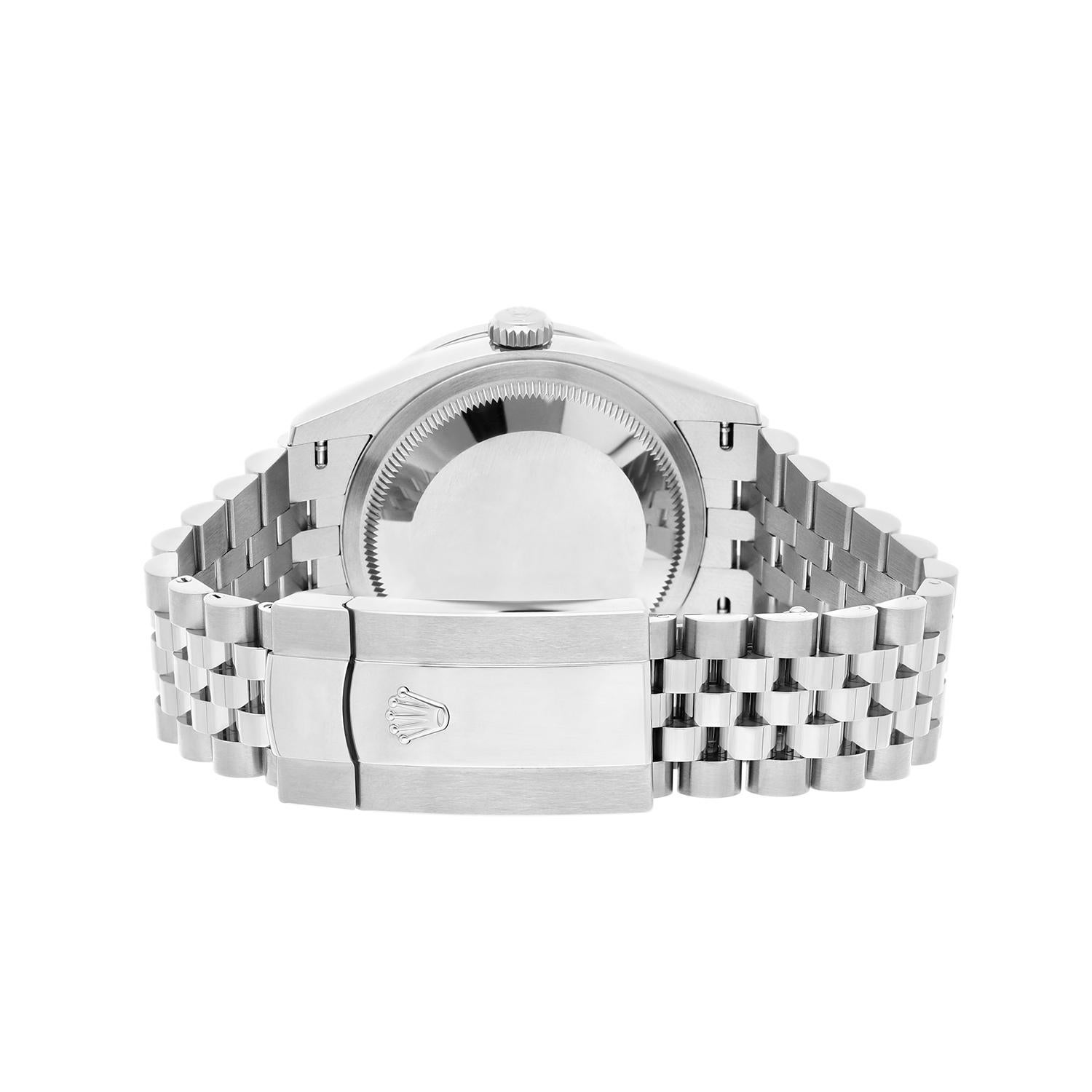 Women's or Men's Rolex Datejust 36 Stainless Steel Jubilee Watch 126234 Black Diamond Dial 2023 For Sale