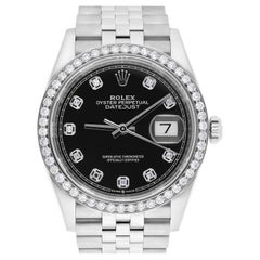 Rolex Datejust 36 Stainless Steel Jubilee Watch 126234 Black Diamond Dial 2023