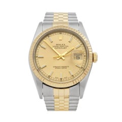 Rolex Datejust 36 Stainless Steel and Yellow Gold 16233 Wristwatch