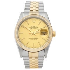 Rolex DateJust 36 Stainless Steel and Yellow Gold 16233 Wristwatch