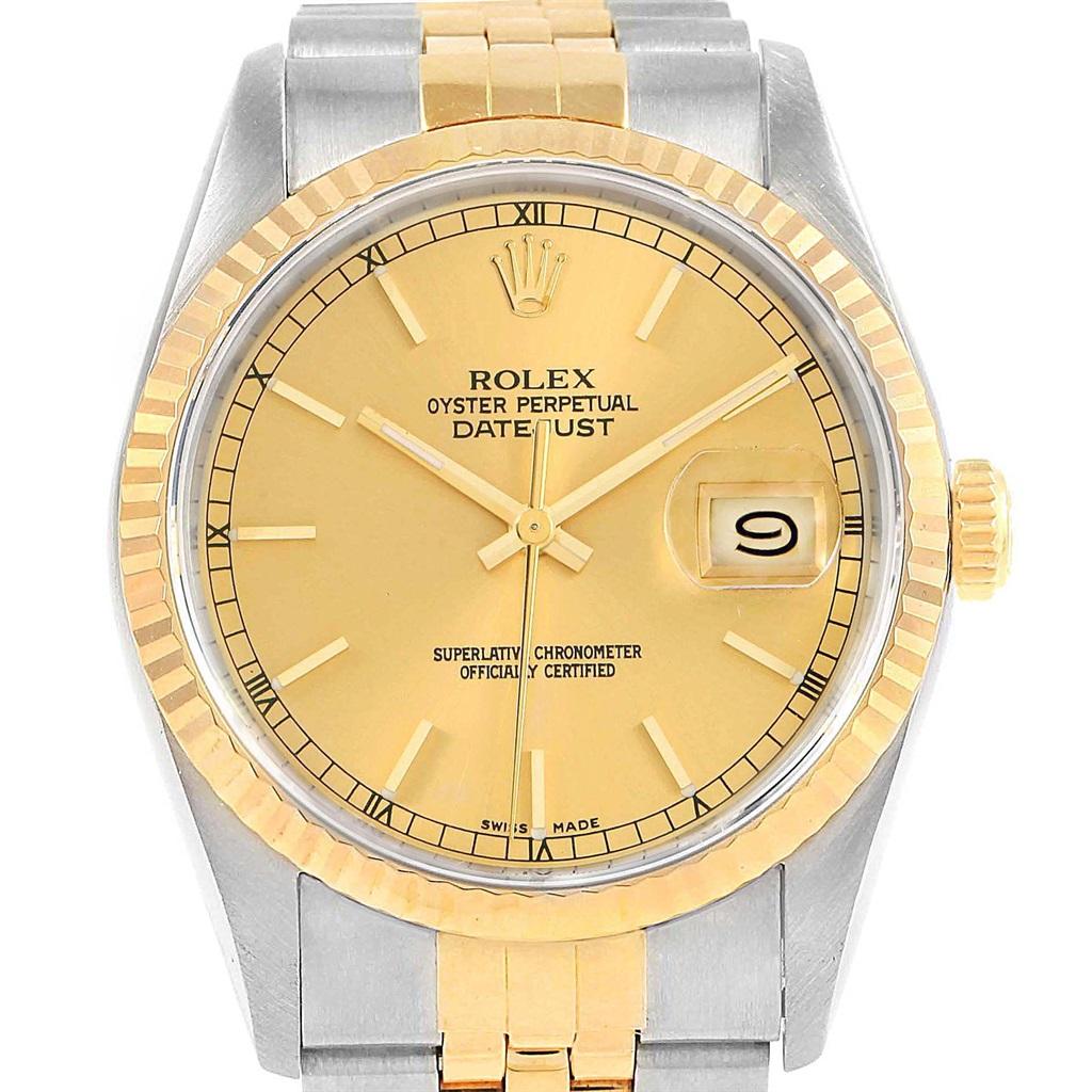 Rolex Datejust 36 Steel 18 Karat Yellow Gold Men’s Watch 16233