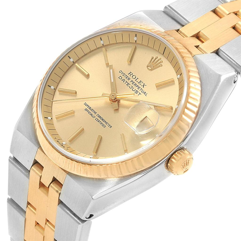 Rolex Datejust 36 Steel 18 Karat Yellow Gold Men’s Watch 1630 In Excellent Condition In Atlanta, GA