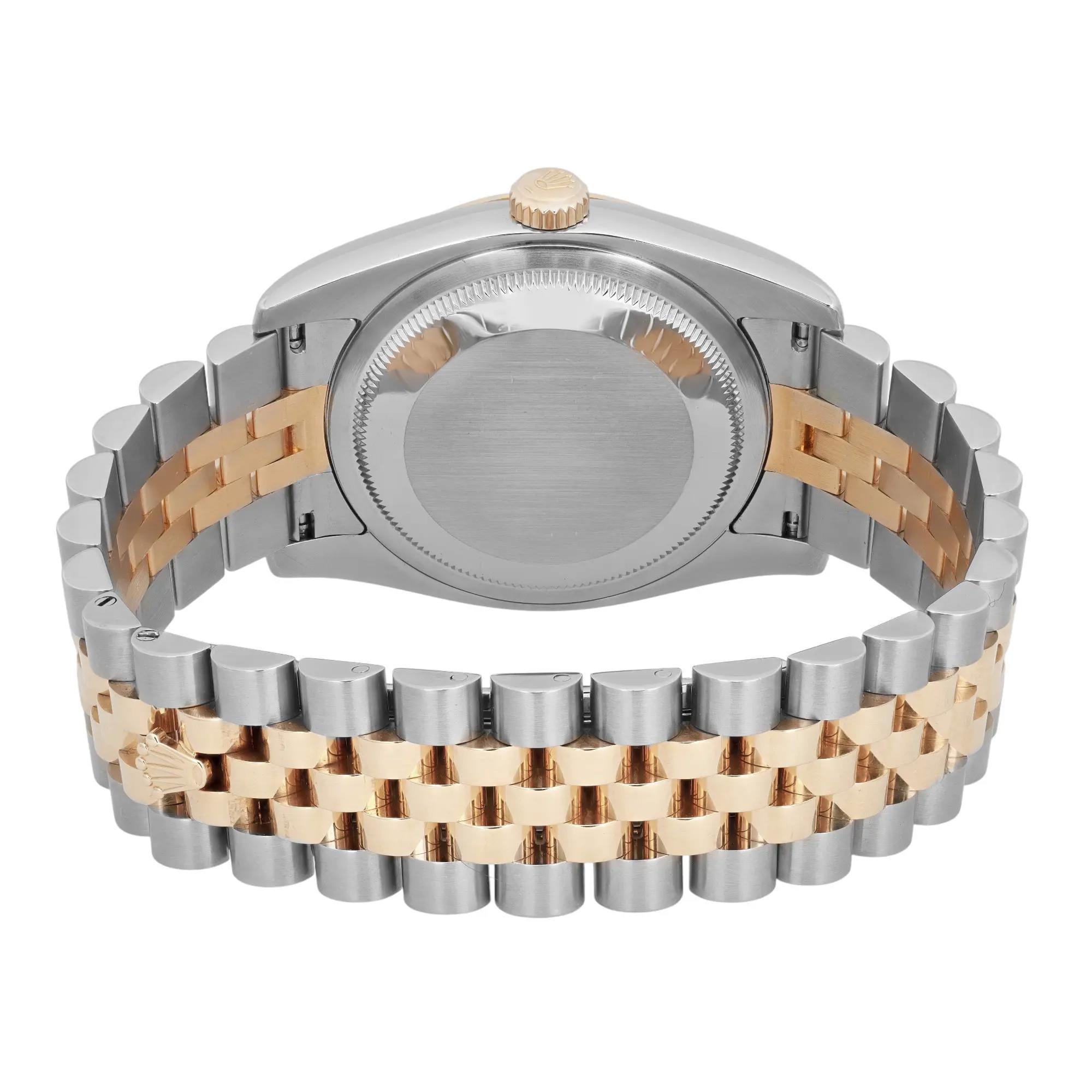 Rolex Datejust 36 Acero Oro Amarillo 18k Esfera Árabe Blanca Reloj 116233 en venta 1