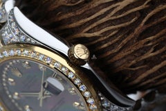 Rolex Datejust 36 Orologio in acciaio e oro giallo con diamanti incastonati 116233