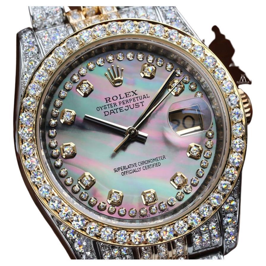 Rolex Datejust 36 Steel and Yellow Gold Custom Diamond Set Watch 116233