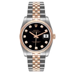 Rolex Datejust 36 Steel EveRose Gold Diamond Unisex Watch 116231