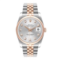 Rolex Datejust 36 Steel EveRose Gold Diamond Unisex Watch 116231