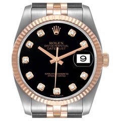 Rolex Datejust 36 Steel EveRose Gold Diamond Unisex Watch 116231