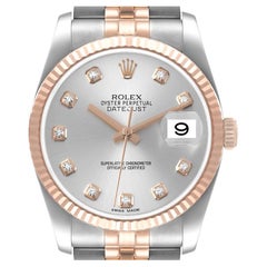Rolex Datejust 36 Steel EveRose Gold Diamond Unisex Watch 116231