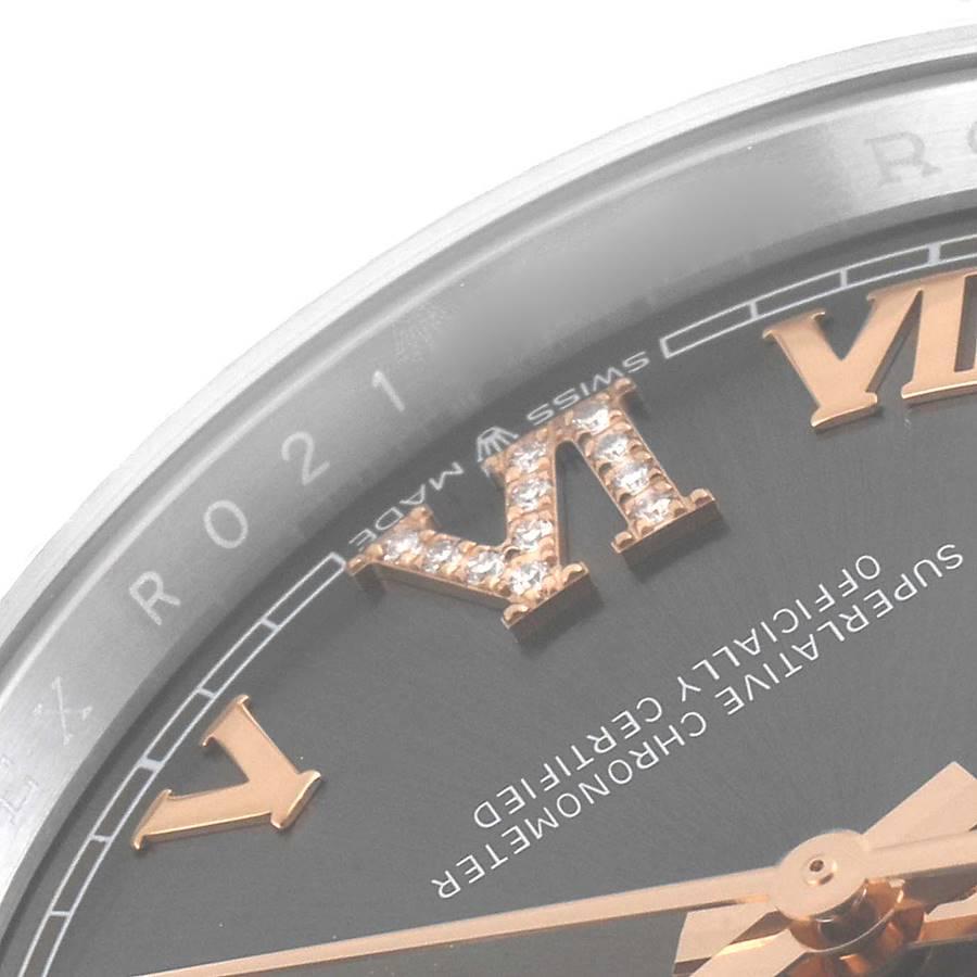 Men's Rolex Datejust 36 Steel EveRose Gold Diamond Unisex Watch 126231 Unworn For Sale