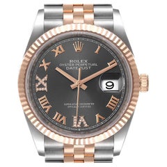 Rolex Datejust 36 Steel EveRose Gold Diamond Unisex Watch 126231 Unworn