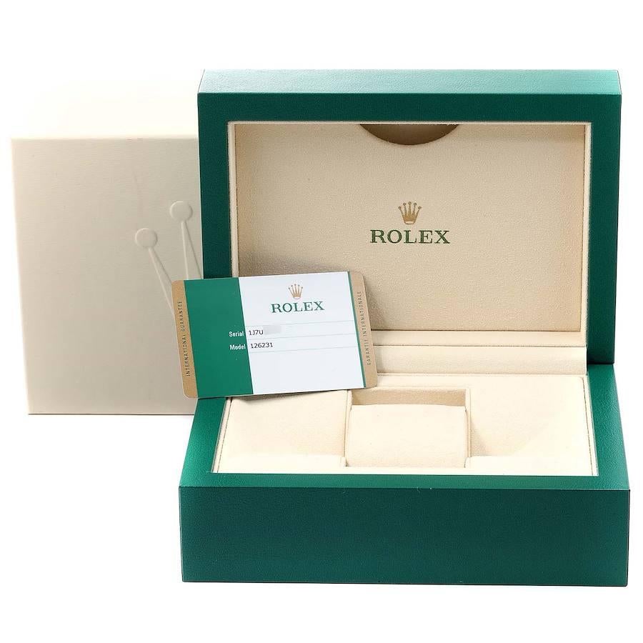 Rolex Datejust 36 Steel EveRose Gold White Dial Mens Watch 126231 Box Card For Sale 8