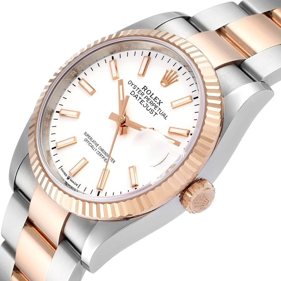 Rolex Datejust 36 Steel EveRose Gold White Dial Mens Watch 126231 Box Card For Sale 1