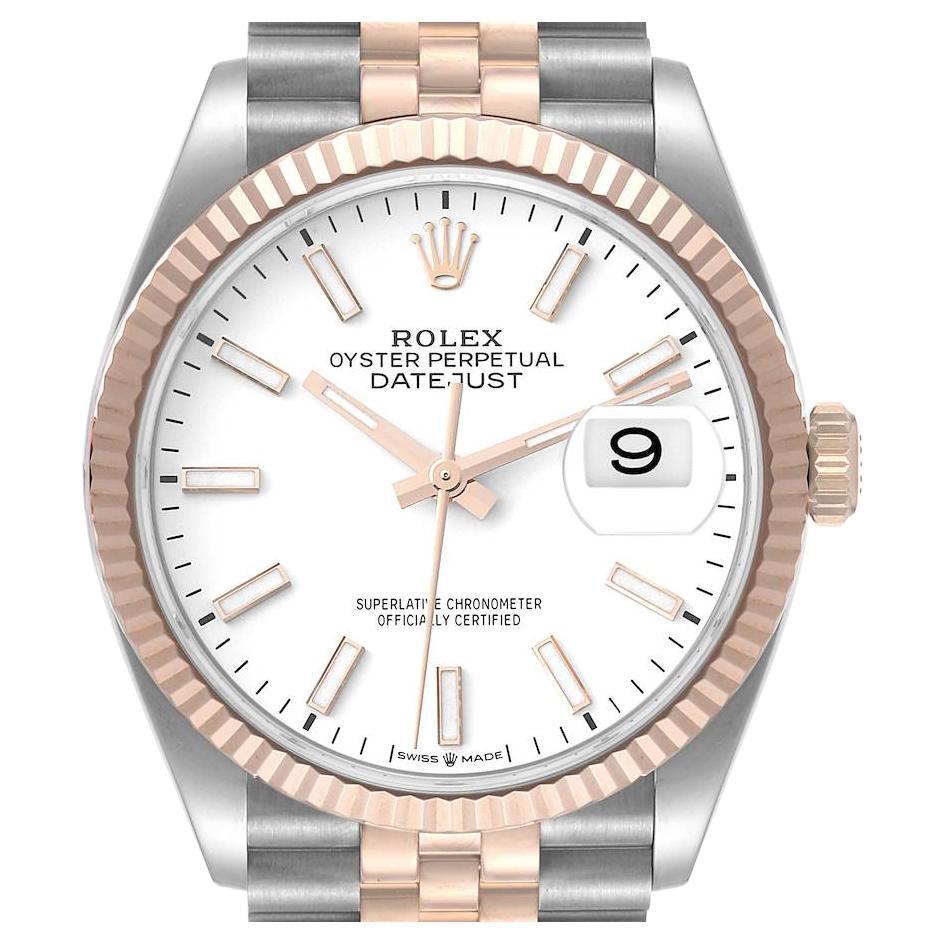 Rolex Datejust 36 EveRose Herrenuhr mit goldenem, weißem Zifferblatt 126231 im Angebot