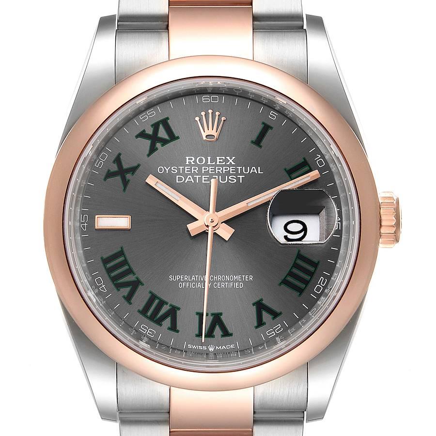 Rolex Datejust 36 Steel EveRose Gold Wimbledon Dial Mens Watch 126201 Unworn For Sale
