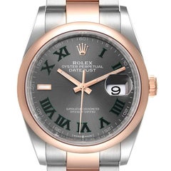 Rolex Datejust 36 Steel EveRose Gold Wimbledon Dial Mens Watch 126201 Unworn