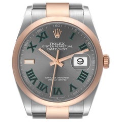 Rolex Datejust 36 Steel EveRose Gold Wimbledon Dial Mens Watch 126201 Unworn