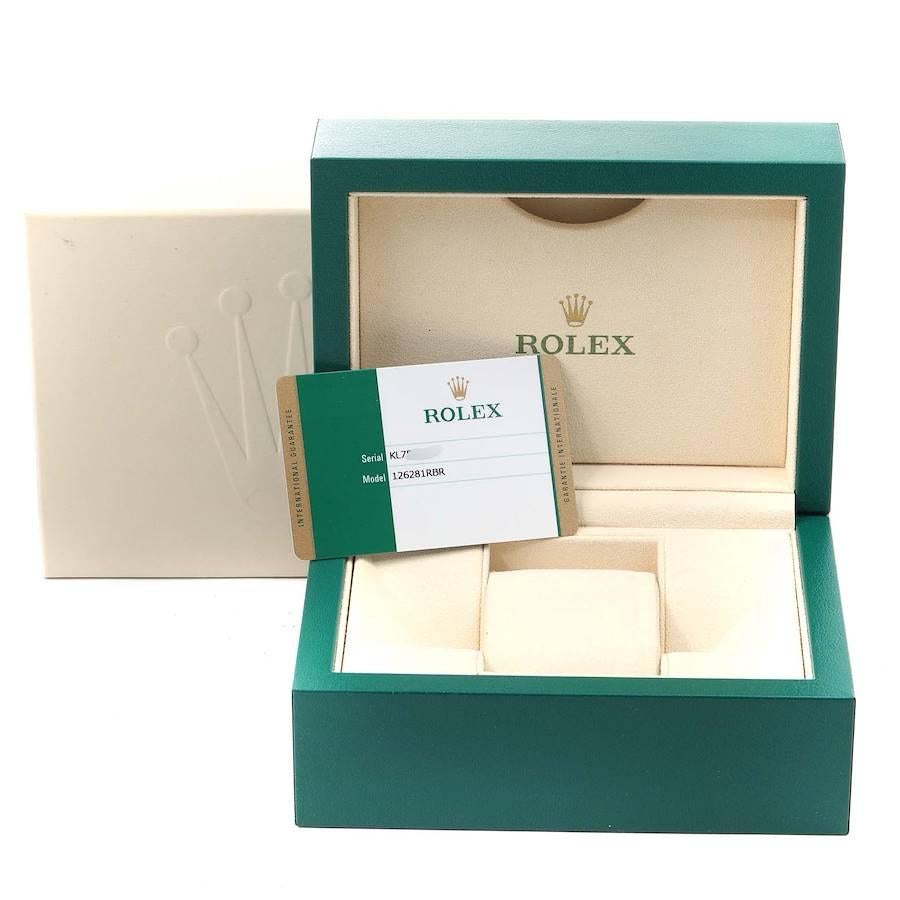 Rolex Datejust 36 Steel Rose Gold Diamond Unisex Watch 126281 Box Card For Sale 8