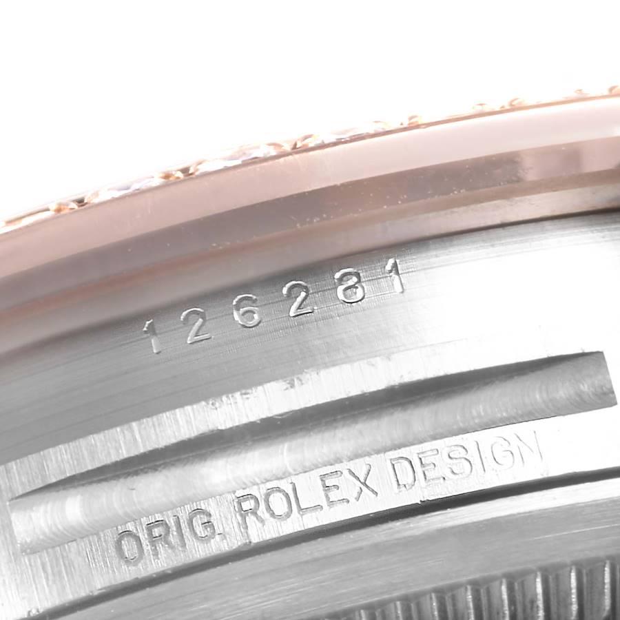 Rolex Datejust 36 Steel Rose Gold Diamond Unisex Watch 126281 Box Card For Sale 3