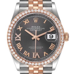 Rolex Datejust 36 Steel Rose Gold Diamond Unisex Watch 126281 Unworn