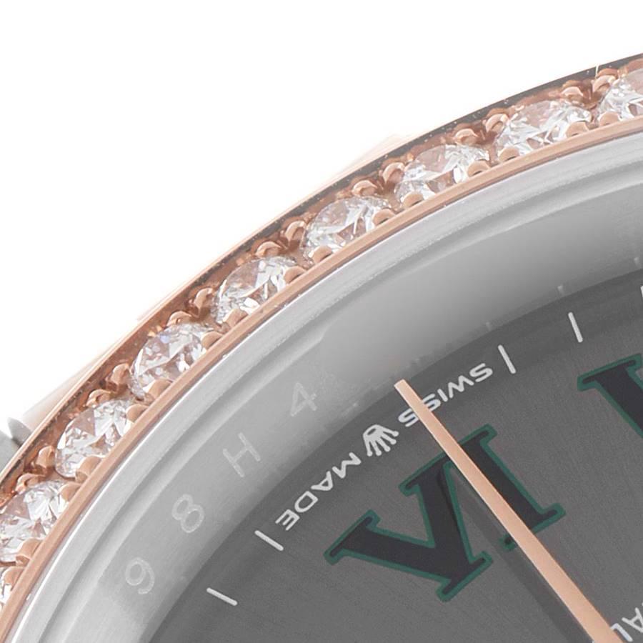 Rolex Datejust 36 Steel Rose Gold Wimbledon Dial Diamond Watch 126281 Unworn In Excellent Condition In Atlanta, GA