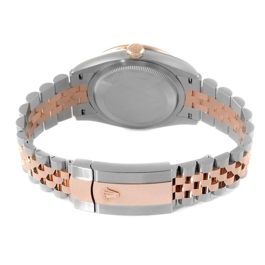 Men's Rolex Datejust 36 Steel Rose Gold Wimbledon Dial Diamond Watch 126281 Unworn