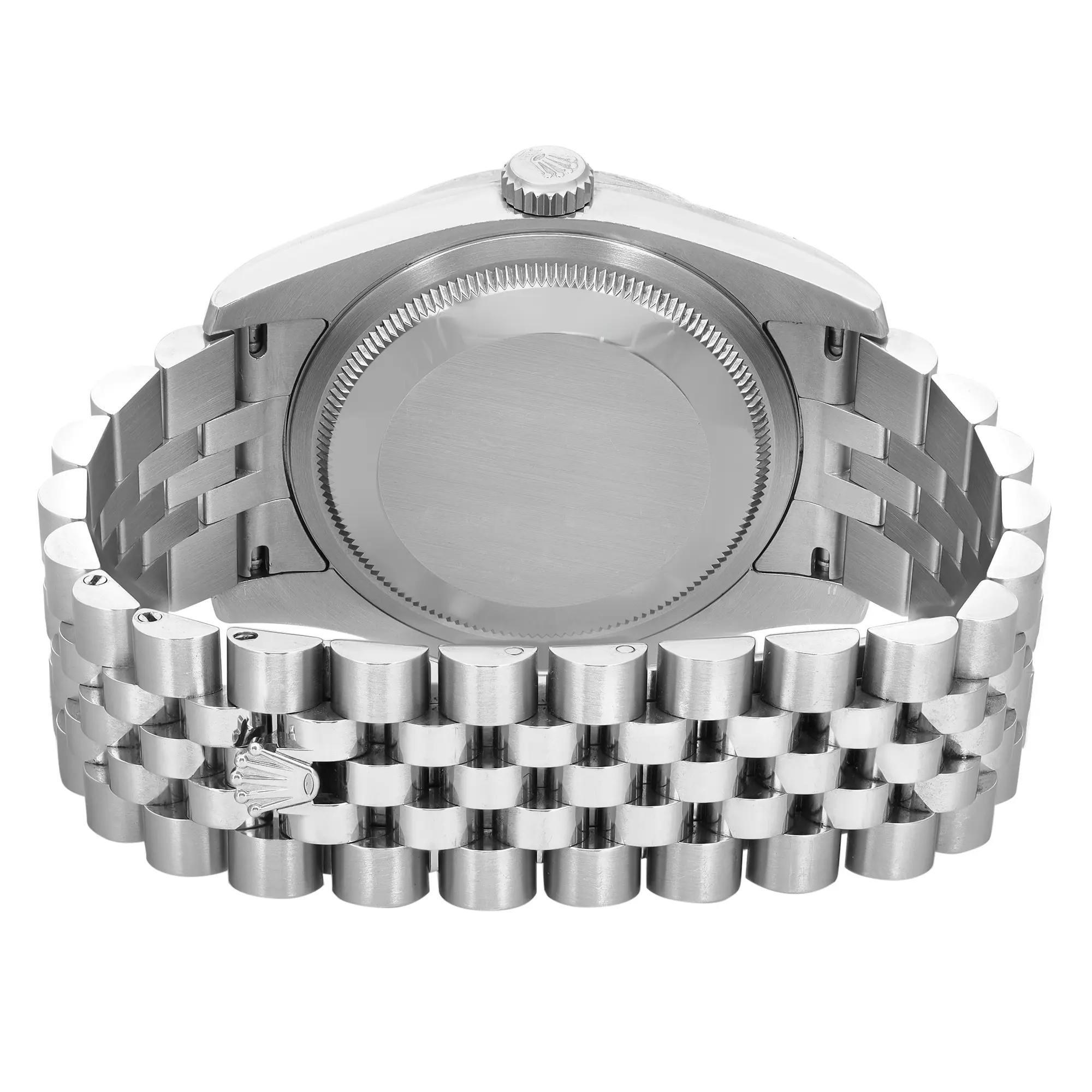 Rolex Montre Datejust 36 en acier, argent, rhodium, cadran diamanté pour femmes 116244 en vente 1