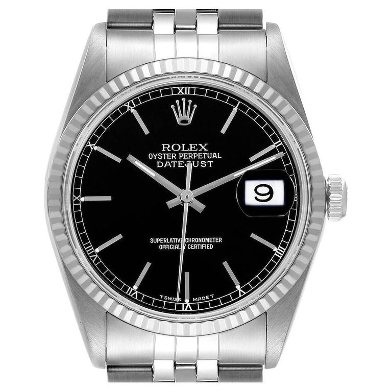 36 Steel White Gold Black Dial Mens Watch 16234 For Sale at | rolex 16234