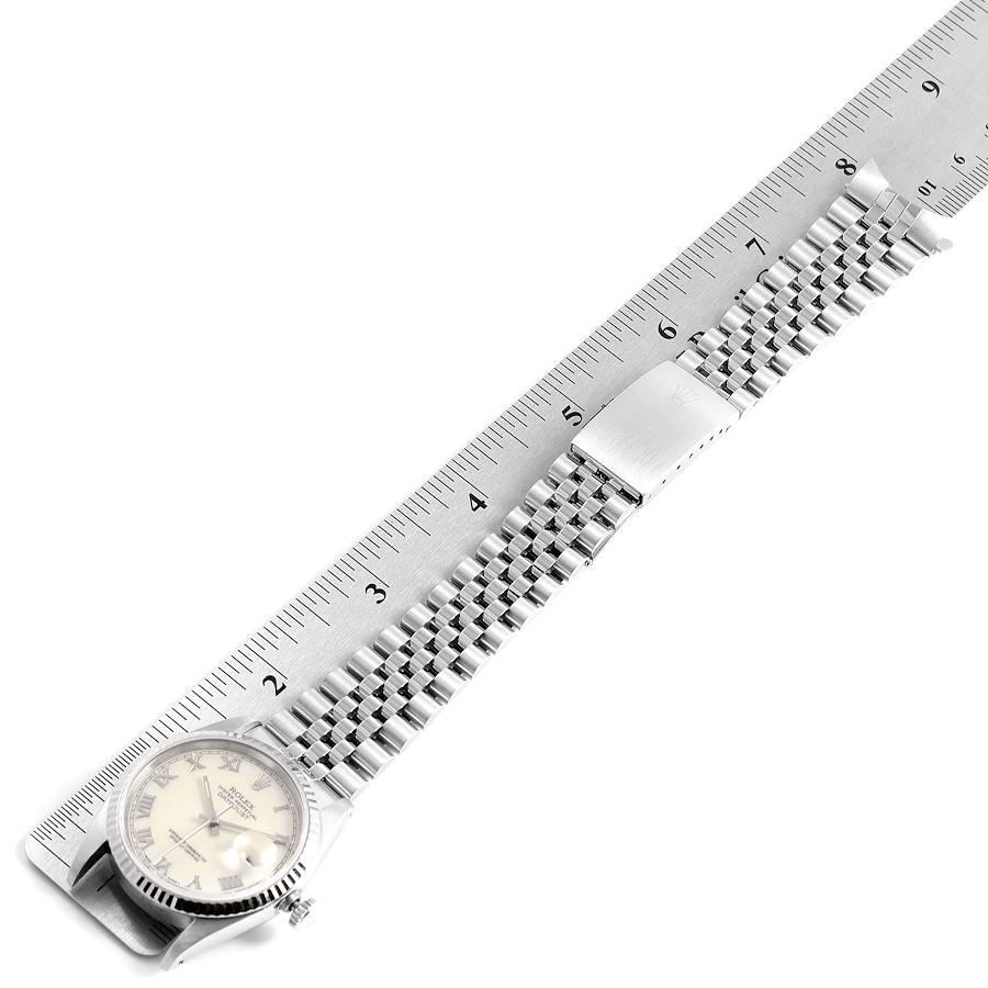 Rolex Datejust 36 Acero Oro Blanco Bisel Acanalado Esfera Marfil Reloj Hombre 16234 en venta 6