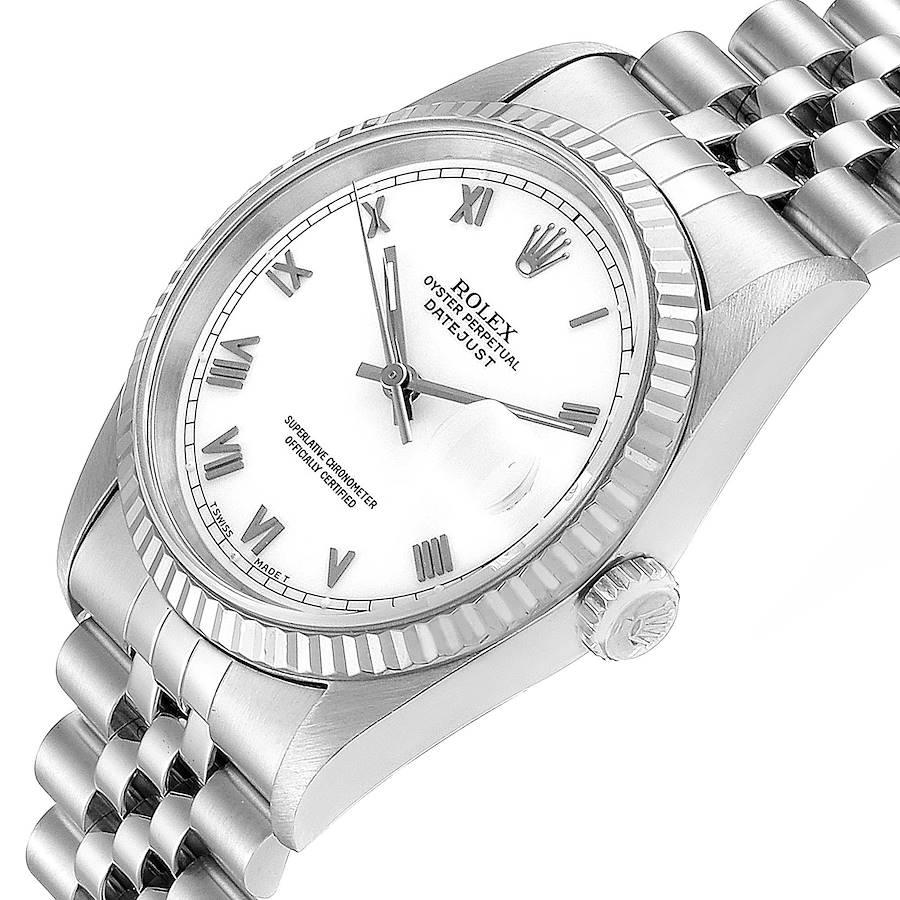 Rolex Datejust 36 Steel White Gold Fluted Bezel Men's Watch 16234 Box 2