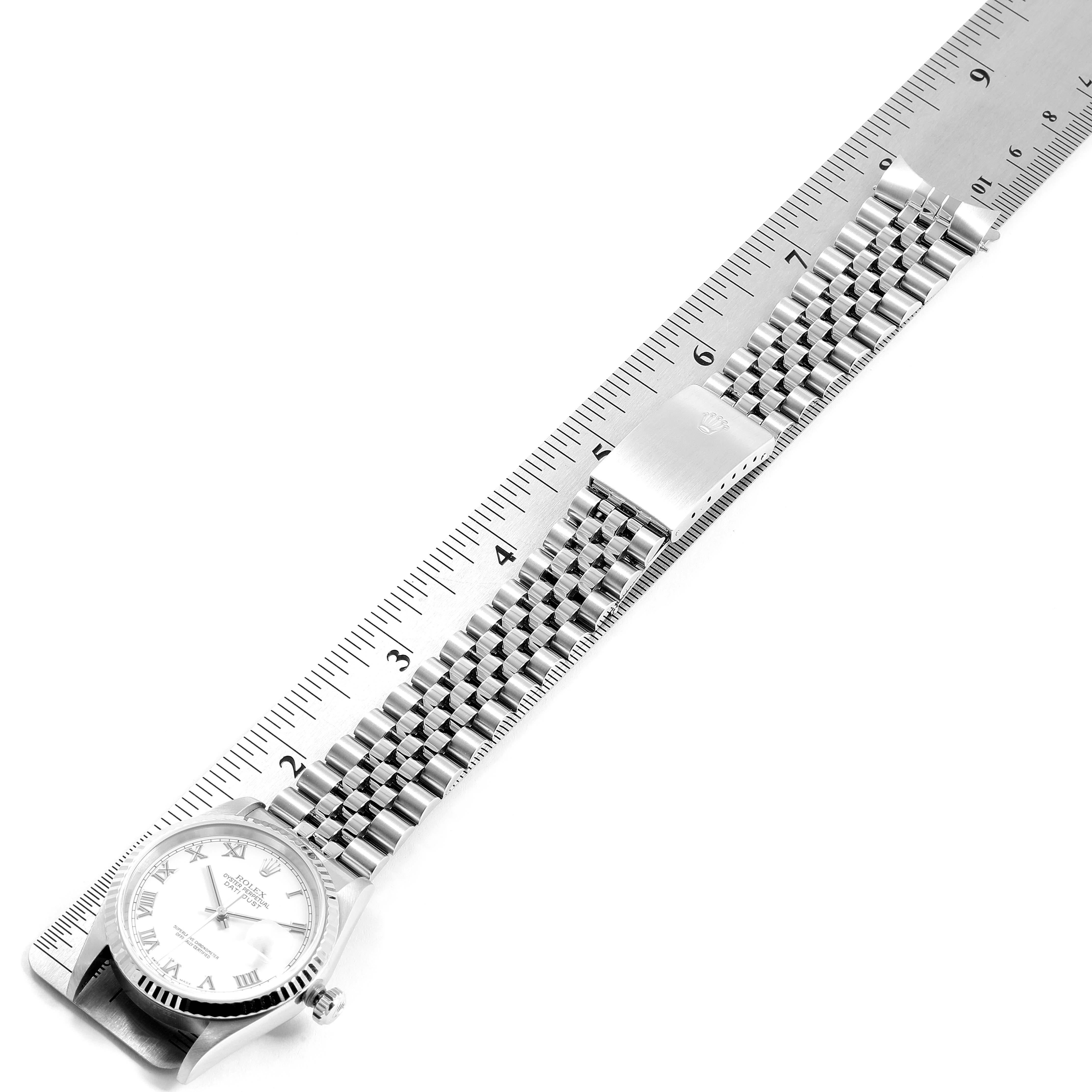Rolex Datejust 36 Steel White Gold Fluted Bezel Men's Watch 16234 7