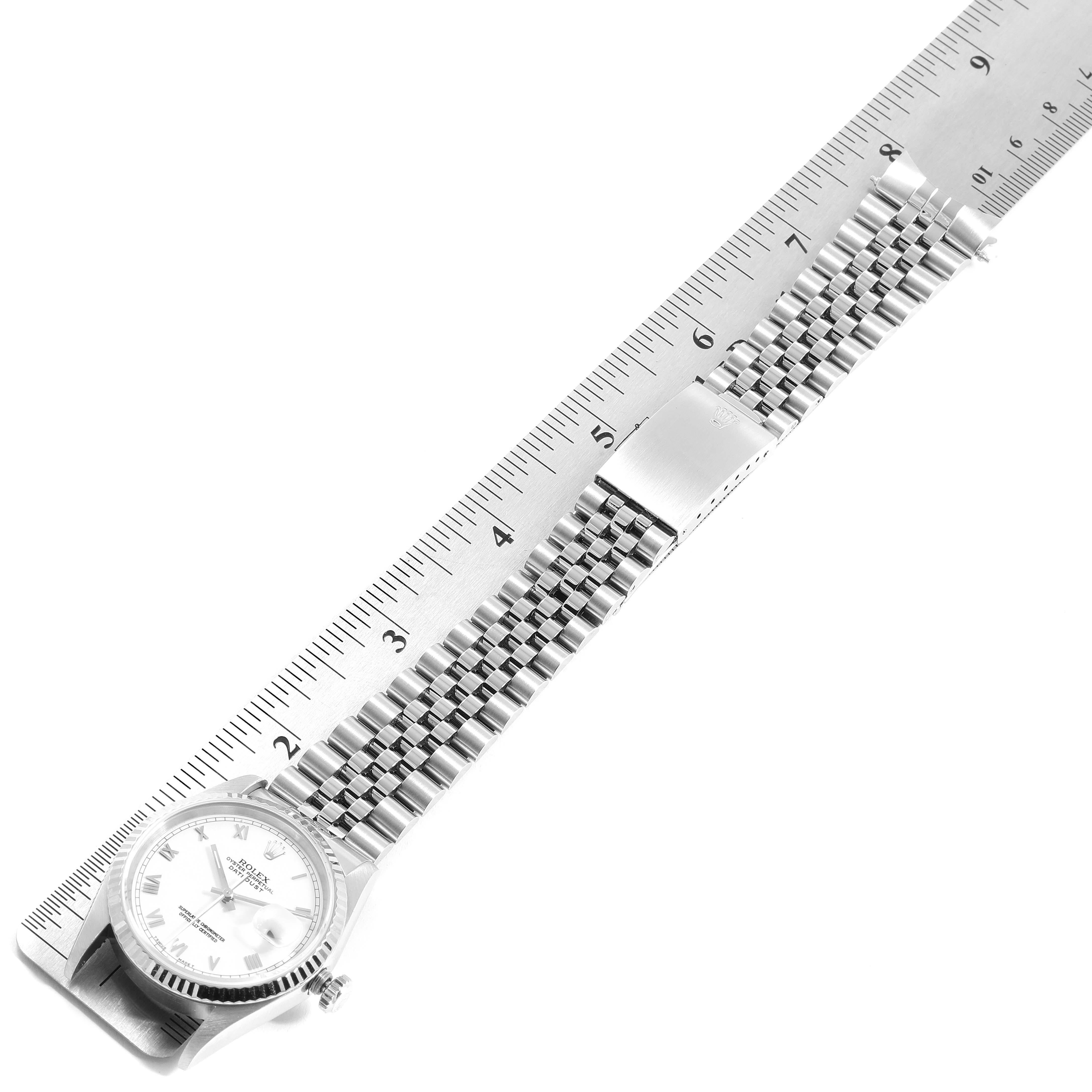 Rolex Datejust 36 Steel White Gold Fluted Bezel Men's Watch 16234 For Sale 5
