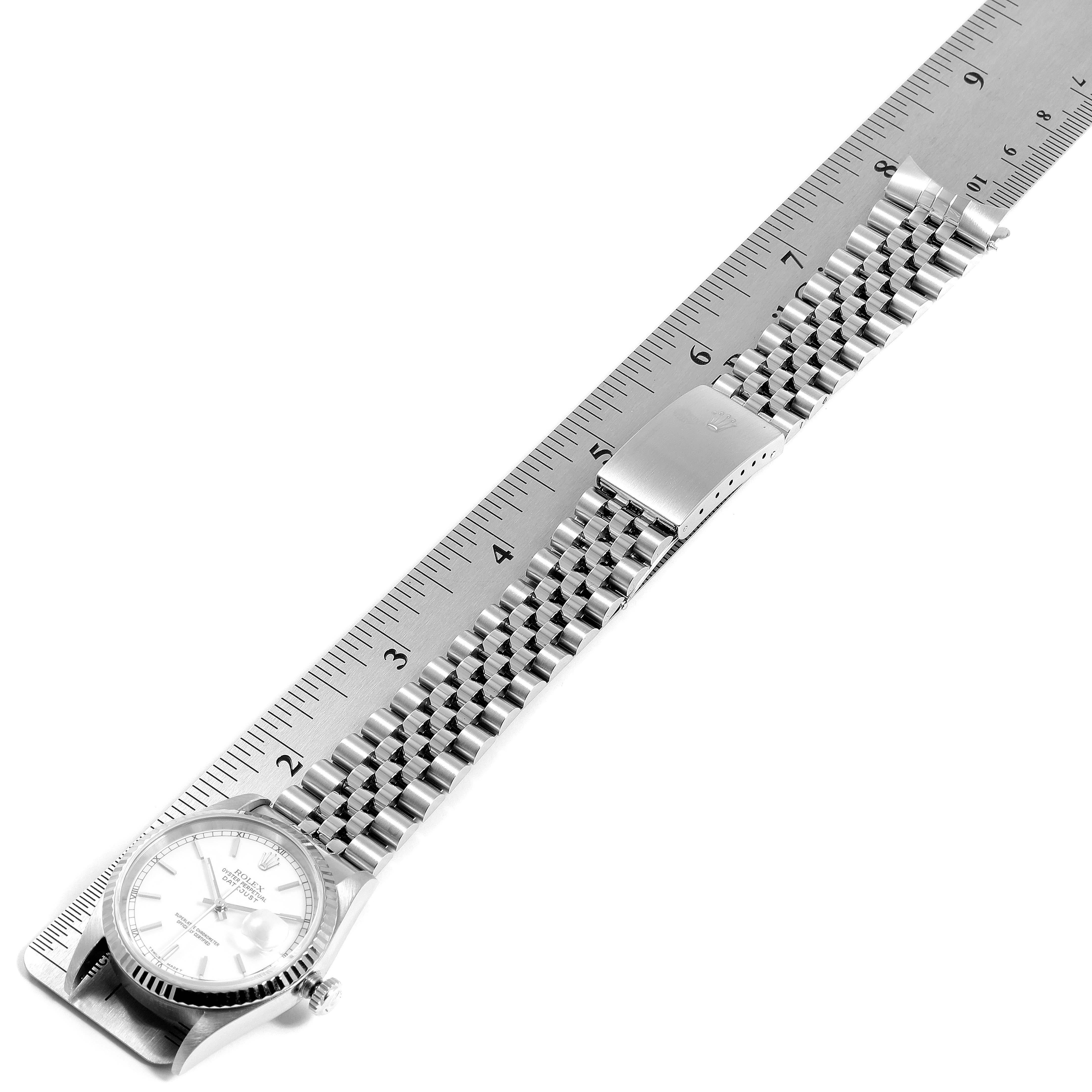Rolex Datejust 36 Steel White Gold Jubilee Bracelet Men's Watch 16234 For Sale 7