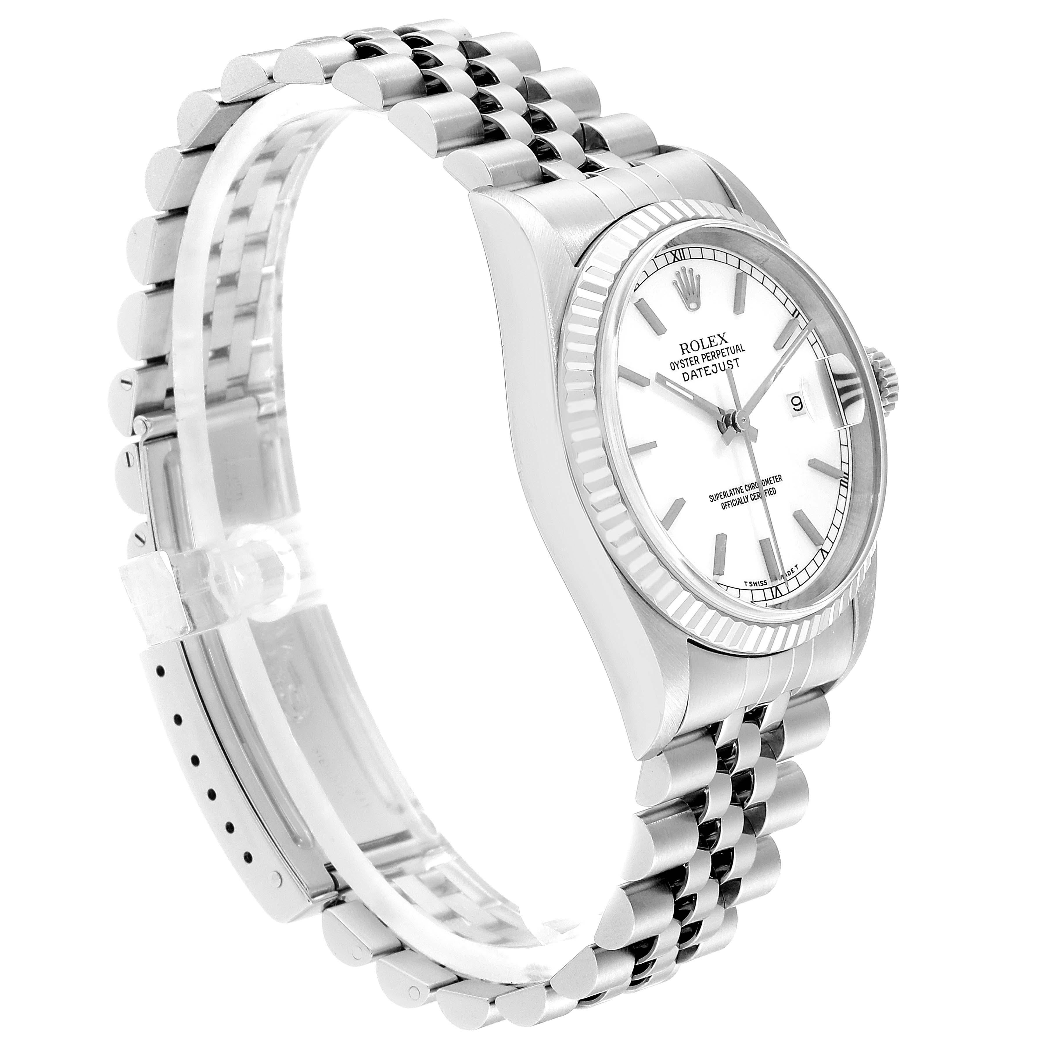 Rolex Datejust 36 Steel White Gold Jubilee Bracelet Men's Watch 16234 In Excellent Condition For Sale In Atlanta, GA