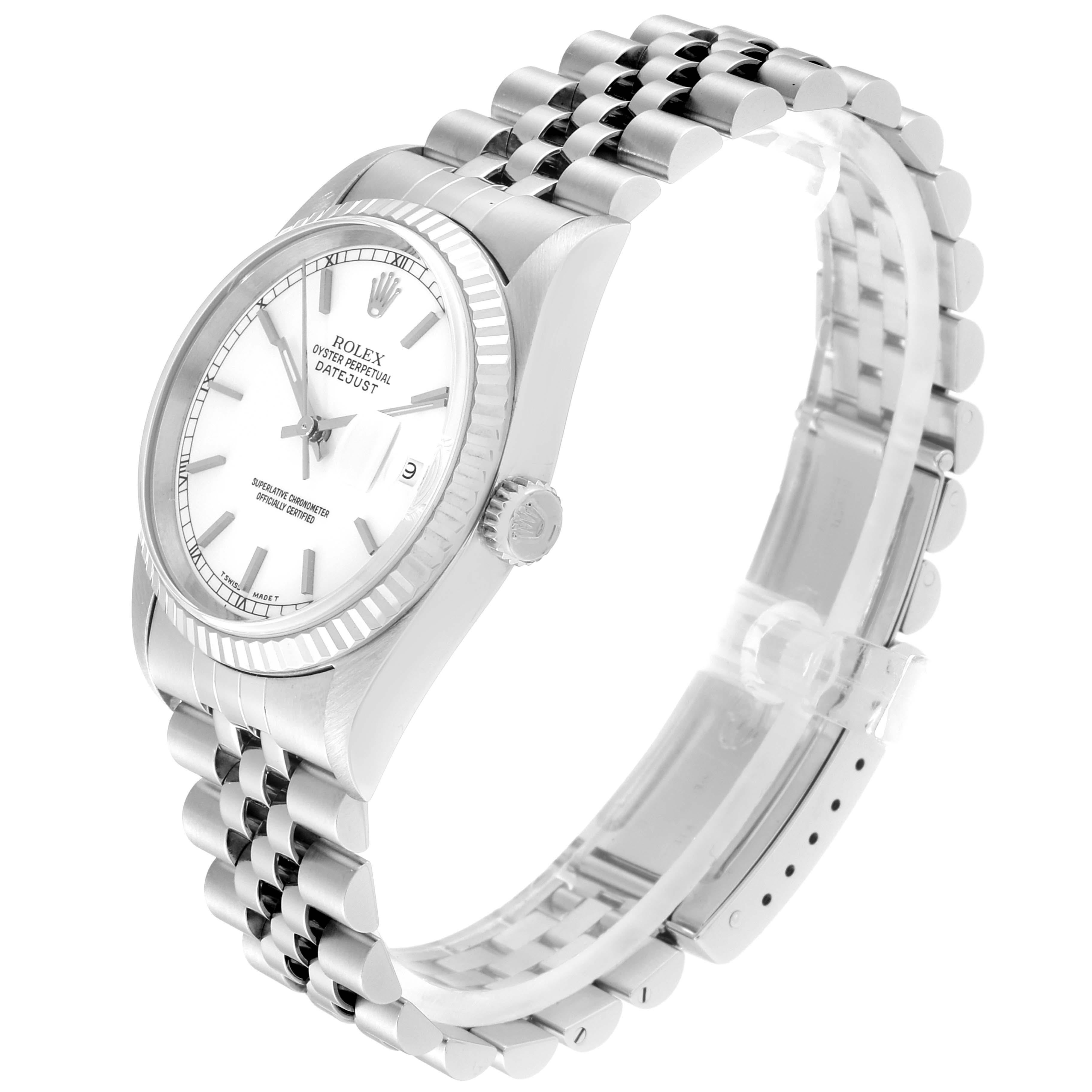 Rolex Datejust 36 Steel White Gold Jubilee Bracelet Men's Watch 16234 For Sale 1