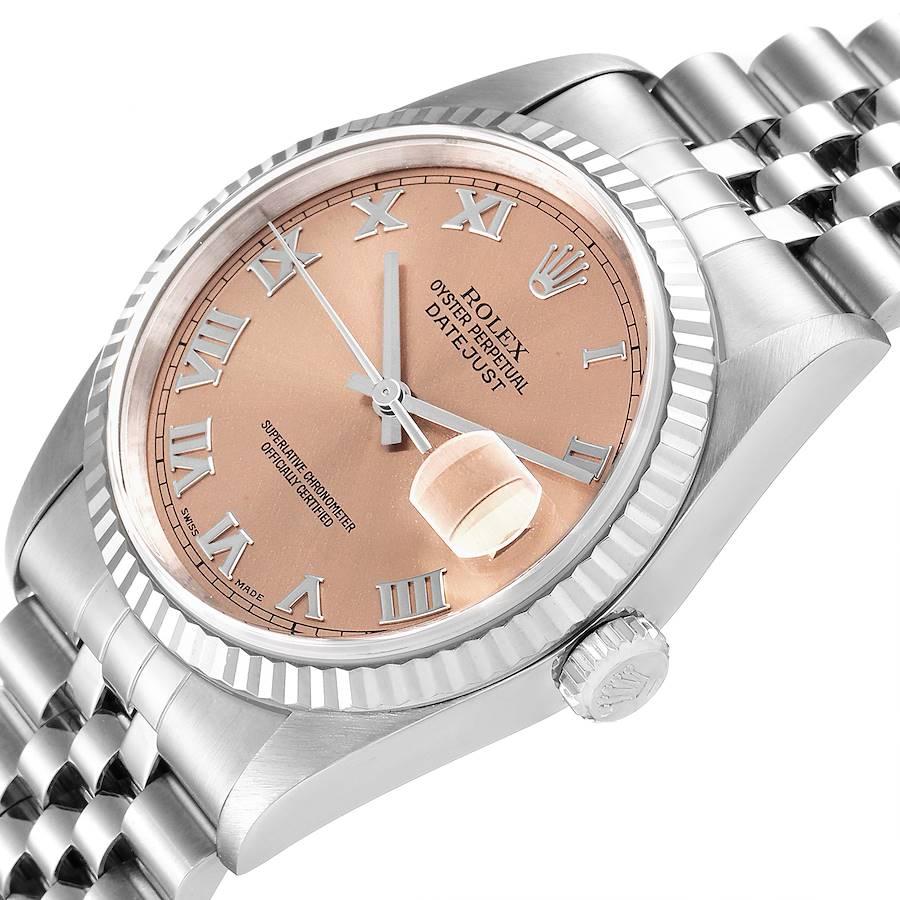 Men's Rolex Datejust 36 Steel White Gold Salmon Dial Mens Watch 16234 Box Papers For Sale