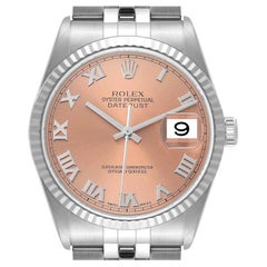 Rolex Datejust 36 Stahl-Weißgold-Herrenuhr mit Lachs-Zifferblatt 16234