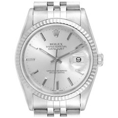 Rolex Datejust 36 Steel White Gold Silver Dial Men’s Watch 16234